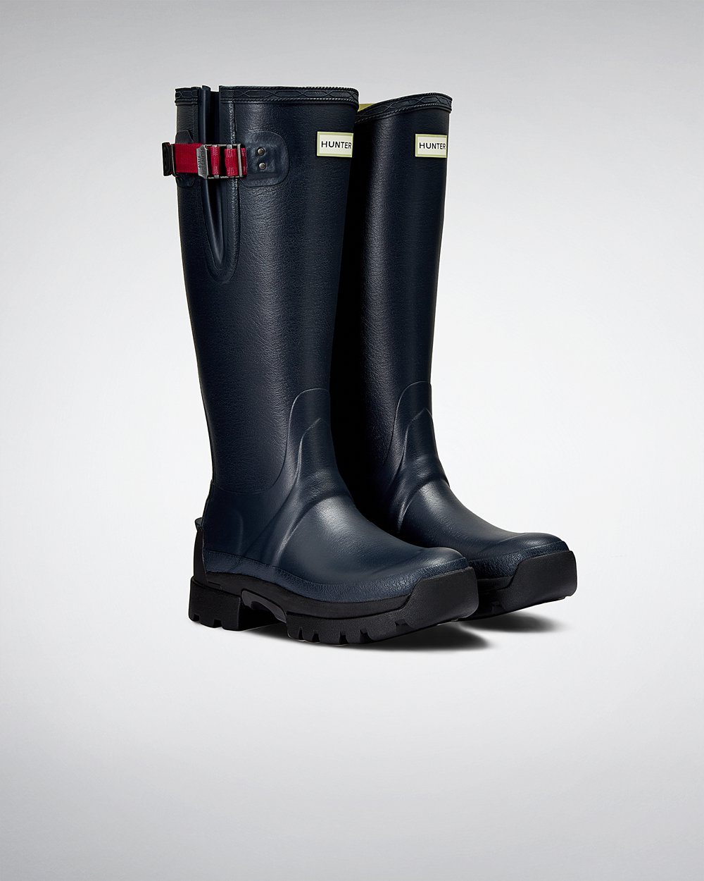 Botas de Lluvia Altas Hunter Mujer - Balmoral Side Adjustable 3Mm Neoprene - Azul Marino - XTLNFCQ-6